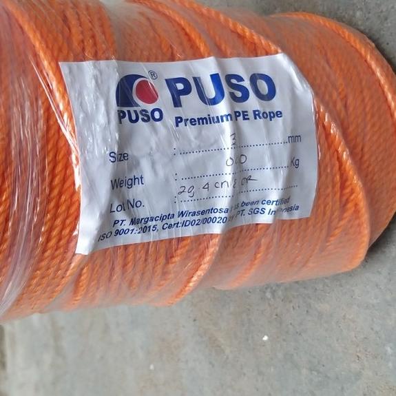 Tali tambang puso ukuran 3mm (200meter) / roll - Orange