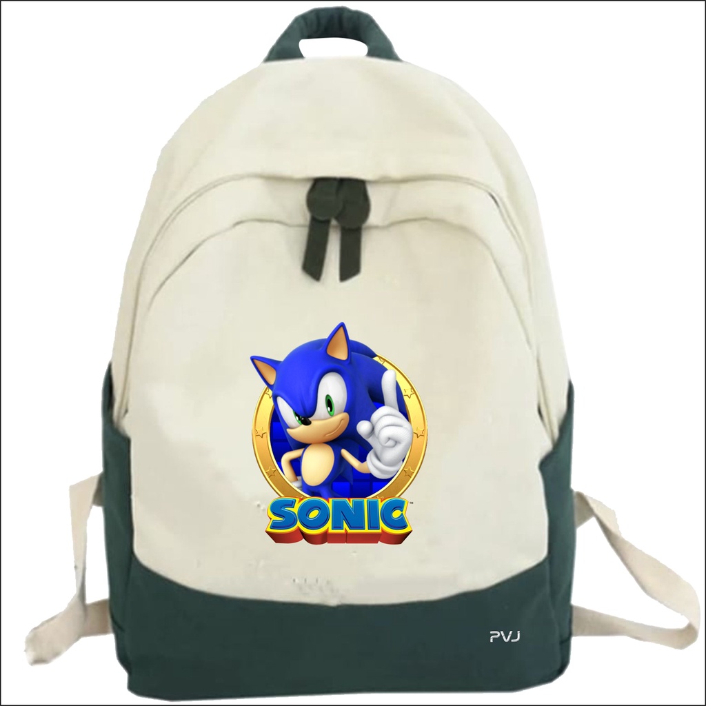 PVJ Tas Ransel Anak Sekolah Laki Laki Motif Sonic
