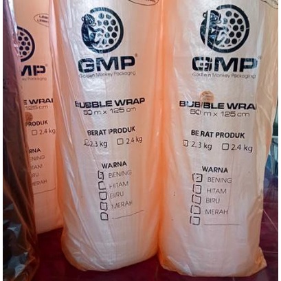

Bubble wrap merk GMP ekonomis 2,3 kg warna putih/hitam kirim by ojol/cargo
