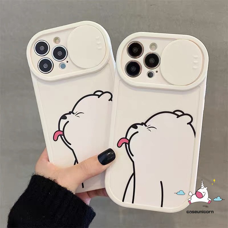 Soft Case Pelindung Lensa Kamera Motif Kartun Beruang Untuk IPhone 7Plus 8Plus XR 11 13 12 Pro Max 7 8 Plus X XS Max 11 Pro Max