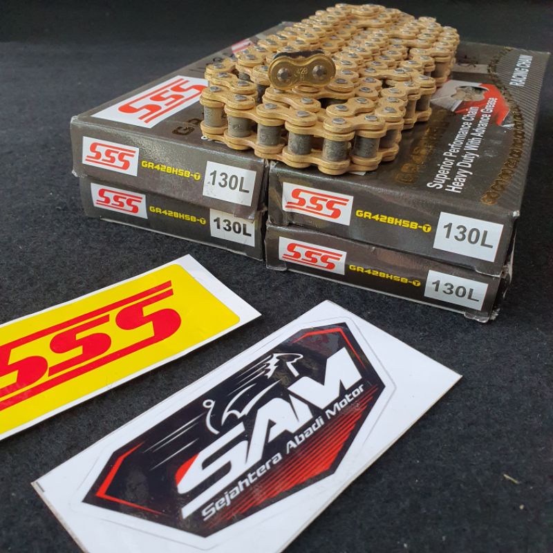 Rantai Sss 428h & 428130L Gold Rantai Triple S Racing