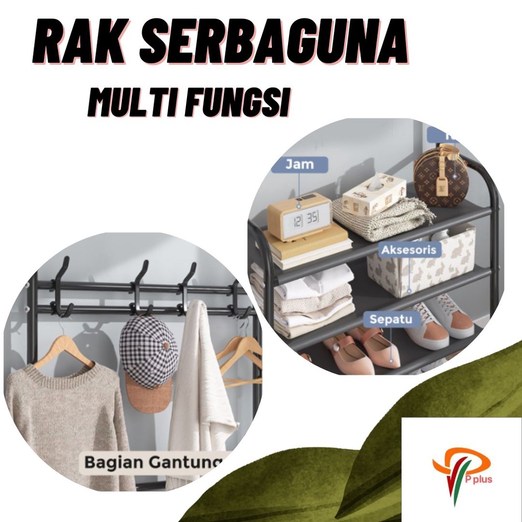 [ Pplus ] RAK SERBAGUNA SEPATU SUSUN RAK SEPATU SERBAGUNA MULTIFUNGSI RAK GANTUNG BAJU FBL BONGKAR PASANG