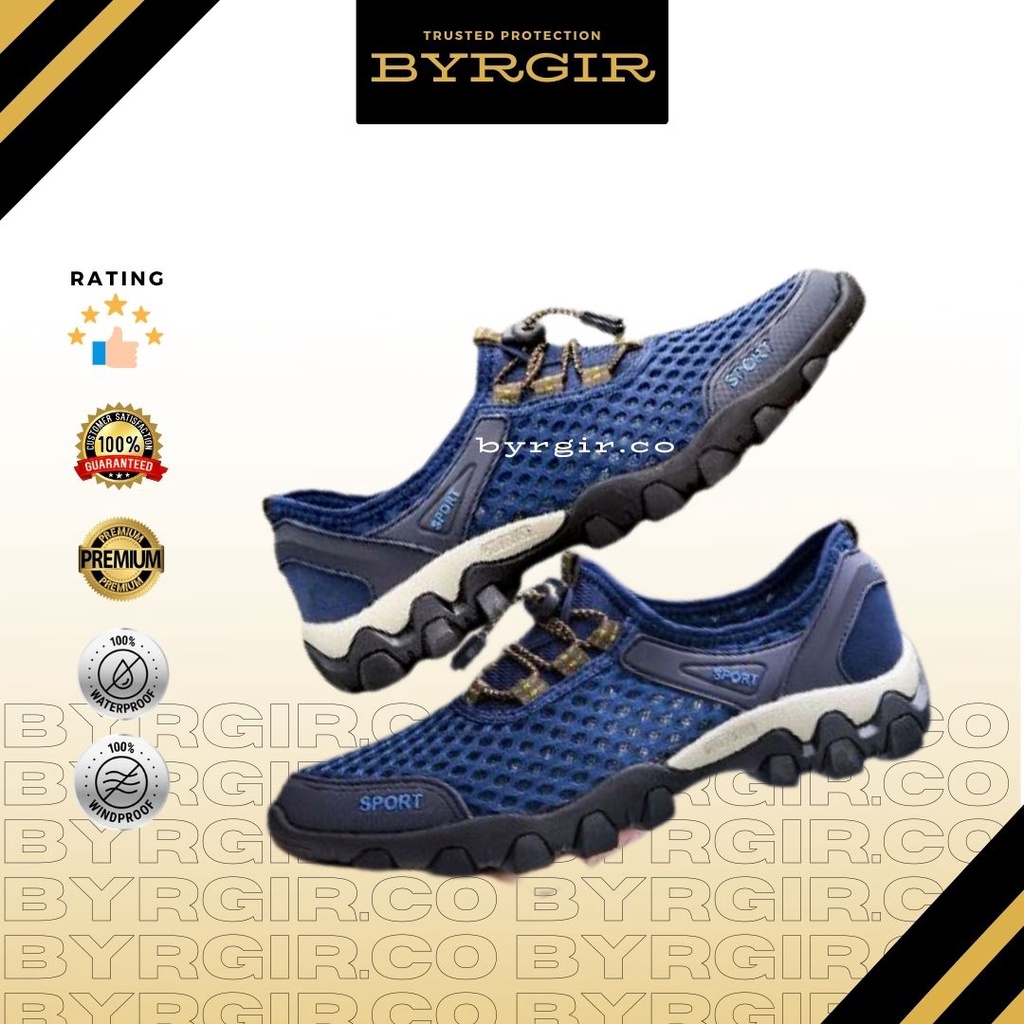 BYRGIR Sepatu Tracking Sport Casual Pria Sneakers Gunung Hiking Quick Dry Outdoor Import Sporturedo Stonger Terbaru Shoe Olahraga Laki Laki Original Korean