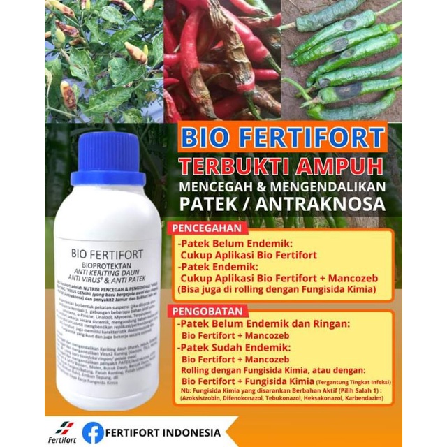 New Formulasi Bio Fertifort Anti Virus Keriting Gemini Patek Antraknosa Layu Fusarium Fungisida Pest