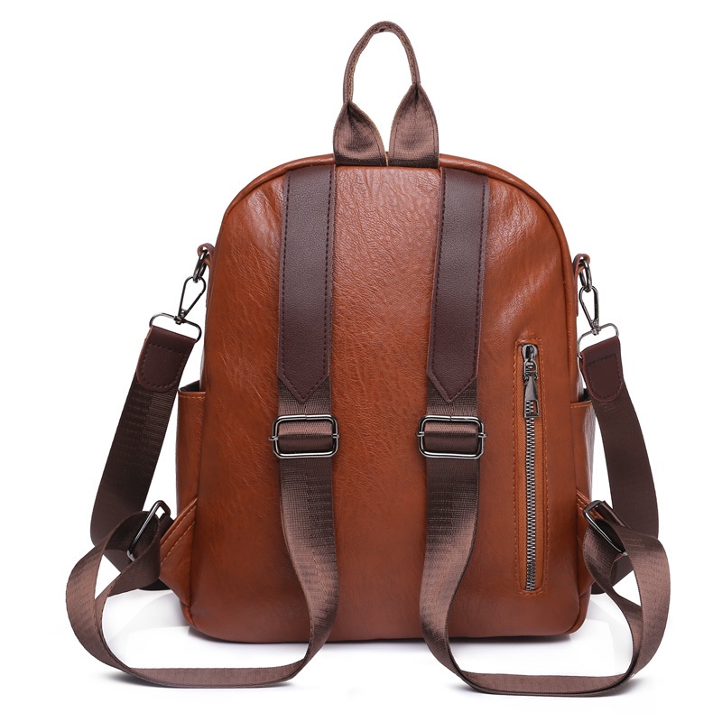 TAS RANSEL WANITA  BACKPACK FASHION AGNENA TA697B7 KOREA BRANDED IMPORT KULIT COKLAT PREMIUM REMAJA CEWEK GENDONG PUNGGUNG SEKOLAH KULIAH KERJA BATAM KEKINIAN MURAH