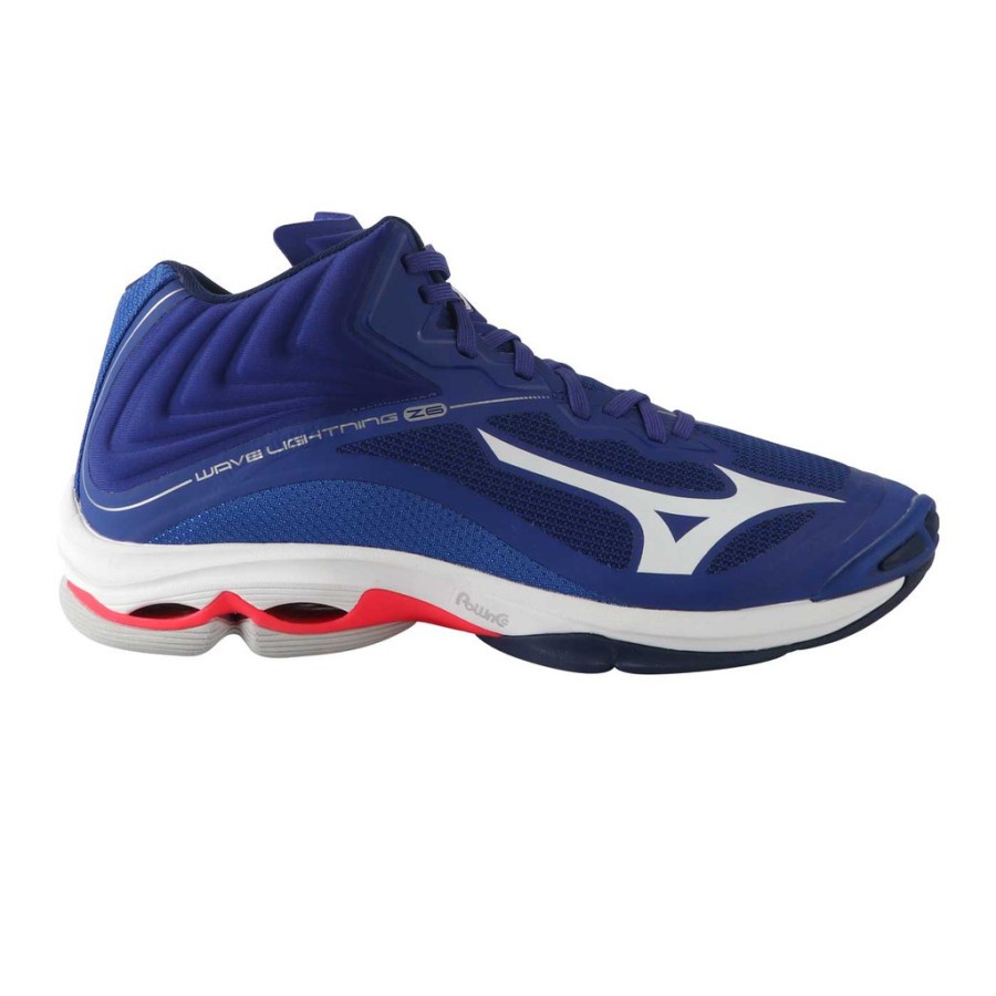 Sepatu Voli Mizuno Wave Lightning Z6 MID Blue White Original