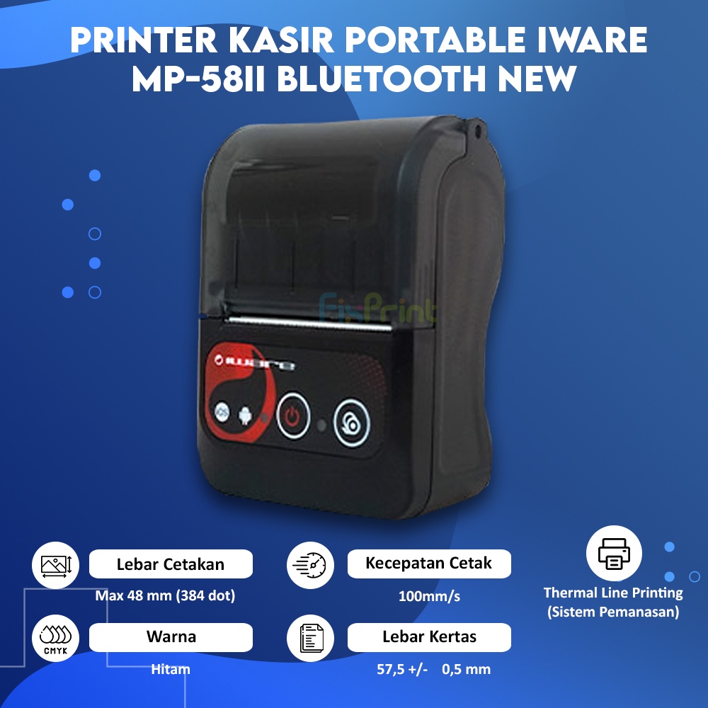 Printer Kasir Portable IWare MP-58II, Thermal Mobile Bluetooth MP58II