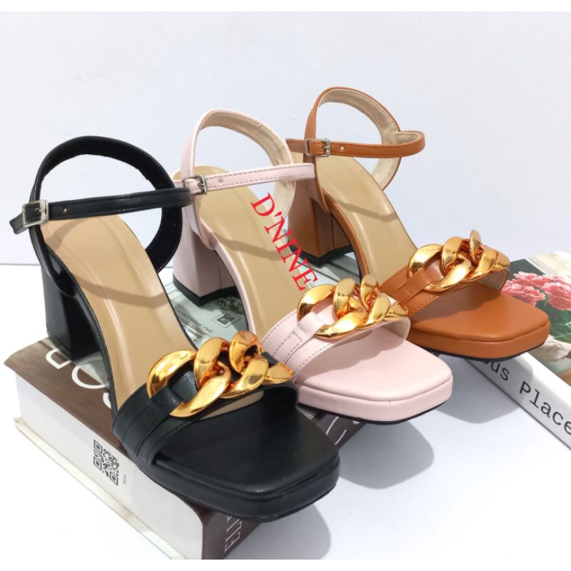 MERCY IW 02 Heels Sandal wanita platform rantai 7cm