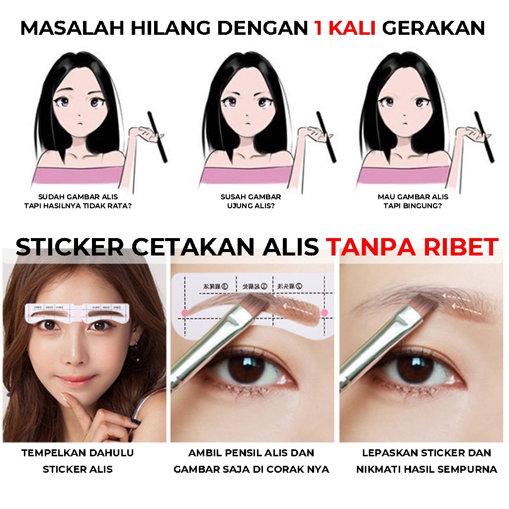 Cetakan Alis Tempel Penggaris Stiker Perapih Alis Alat Cetak Gambar Bentuk Alis Mata Eyebrow Ruler Sticker | GROSIRXPRESS