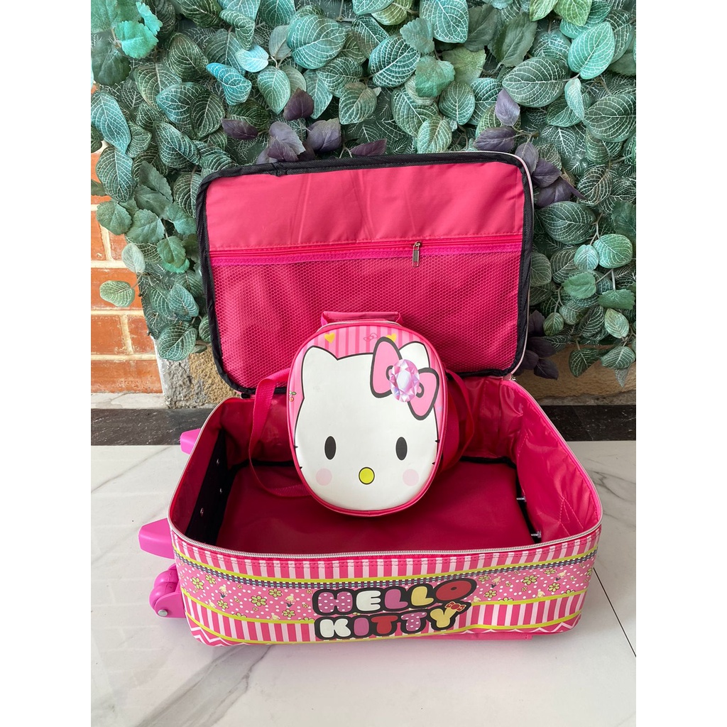 Koper Set 2in1 KOPERSET sekolah Tas Sekolah Tas Traveling bahan Import Unicorn Frozen Dino Dinosaurus Helokitty Hello kity