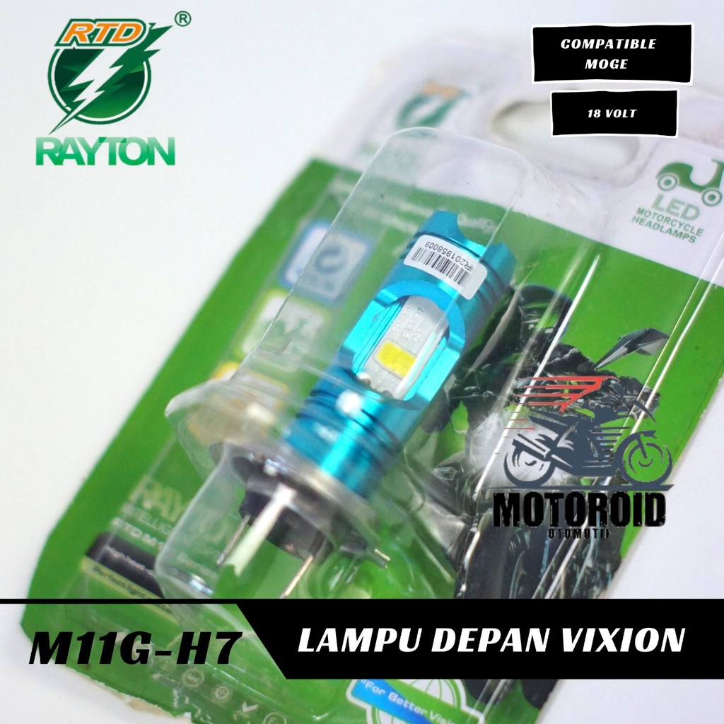 Lampu Depan Motor Rayton M11G-H7 2 LED Blue Devil DE Headlamp RTD