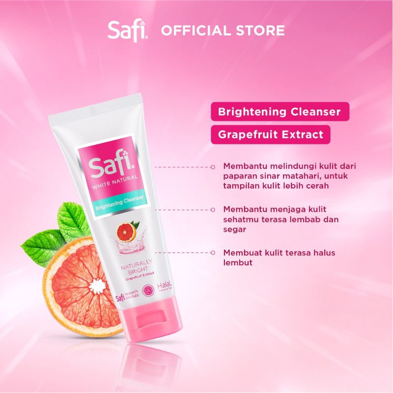 SAFI White Natural Brightening Cleanser Grapefruit Extract 50gr &amp; 100gr /HALAL