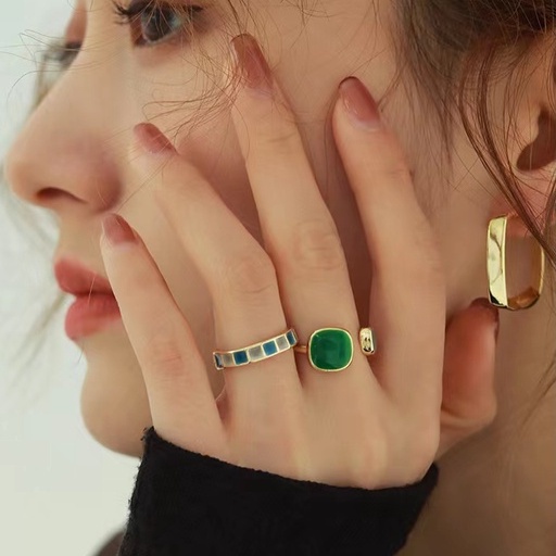 NEW Korean Chain Open Gold Rings Retro Simple Ring Jewelry Accessories