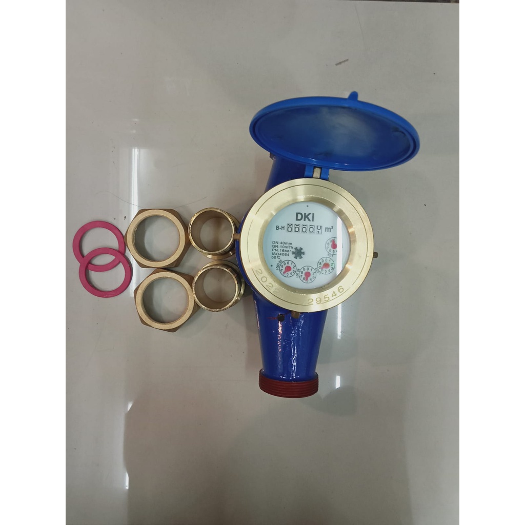 Water Meter Brass 1 1/2&quot; Drat Merk DKI