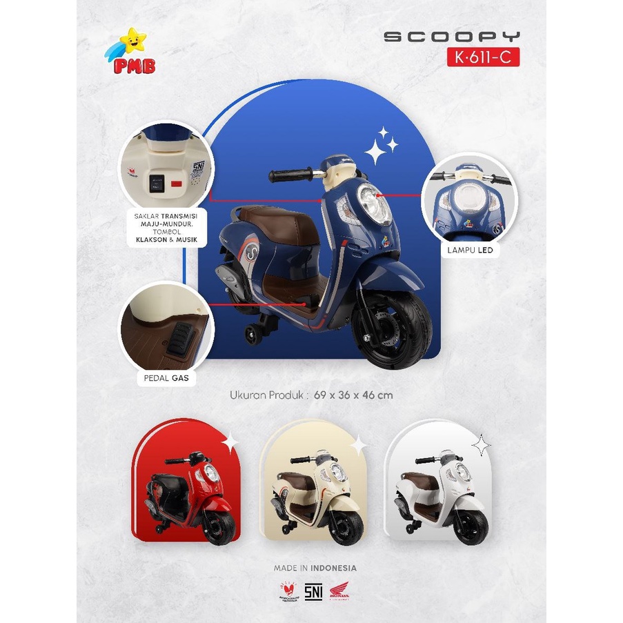 Bazar Sepeda - Sepeda Motor Accu Aki Anak Scoopy New Series K 611 C