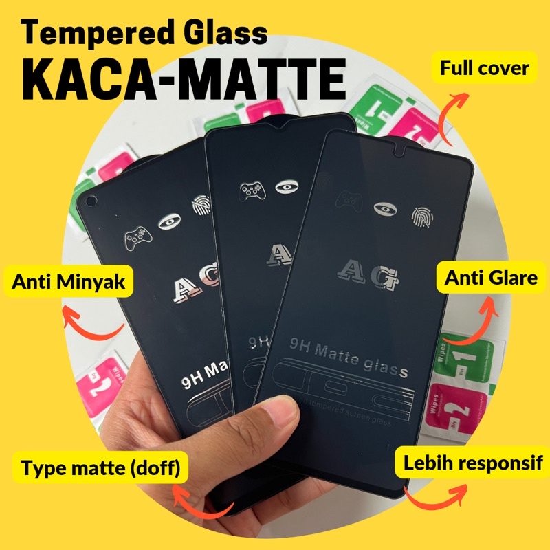 Tempered Glass TG Kaca AG Matte Vivo Y51 Y51A Y53s 2020 Y71 Y81 Y83 Y91 Y93 Y95 Y91c Y1s S1 Z1 V9 V1