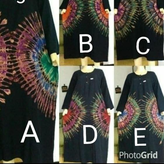 Daster Batik Lengan Panjang Jumbo Besar Bigsize Adem - Pelangi, E