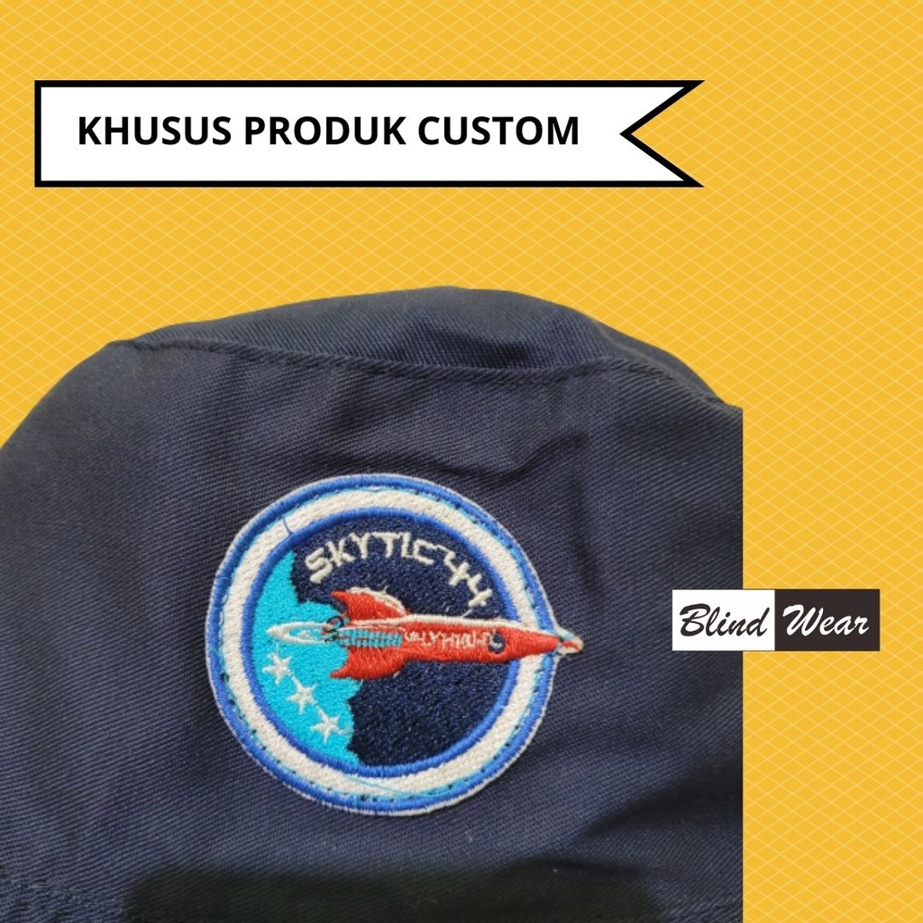 Produk Khusus Bordir Sablon Topi Rimba Bucket Baseball Miki Hat Komando Trucker