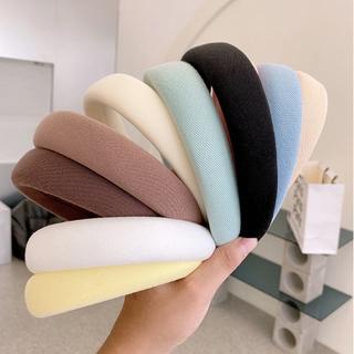 PA Bando Kain Tebal Wanita Korea Headband Cloud Polos Lebar Empuk Bandana Nagita Lembut Warna Pastel Hair Band Korean