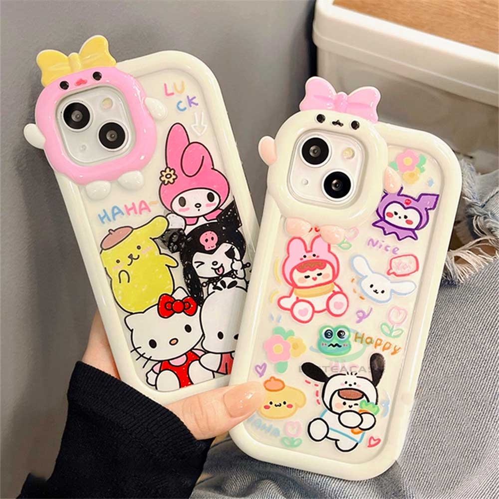 Realme 10 C55 C30 C31 C33 C35 C21Y C25Y RealmeC11 C25 C17 C15 C12 C3 C2 7i 5 5i 6i Karakter Kartun Lucu Frame Lensa Monster Kecil Casing Handphone Binteacase