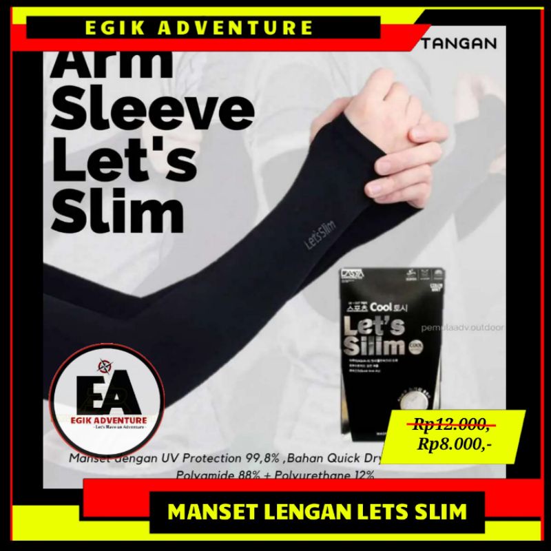 Manset Let's Slim| Arm Sleeve | Manset Lengan Motif Lubang Jempol atau Thumbhole