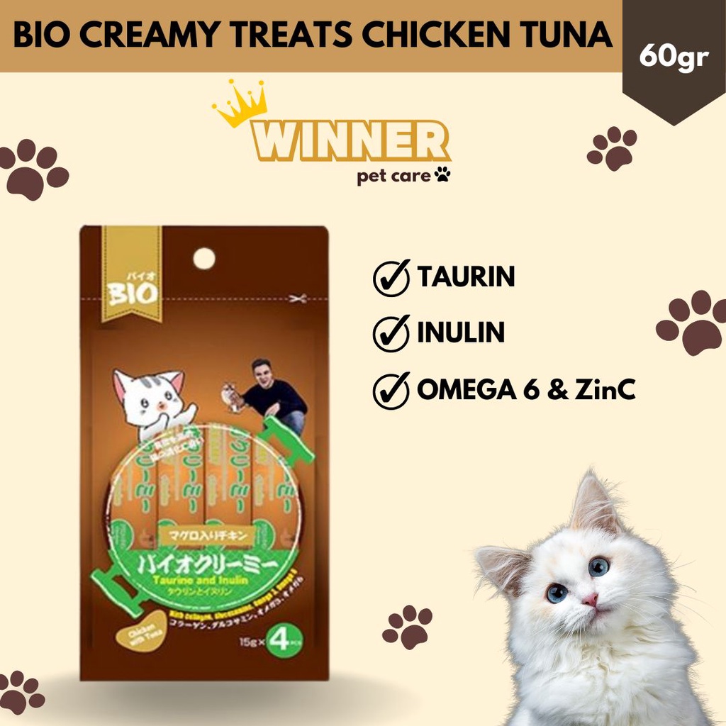 BIO Creamy Treats Cat Snack Chicken Tuna 60gr