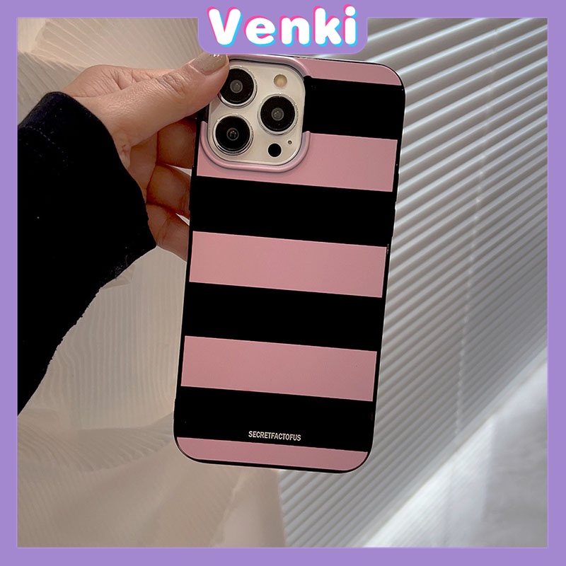 iPhone Case For 14 Series TPU Soft Case Sweet Style Glossy Black-pink Stripe Candy Case Camera Protection Shockproof For iPhone 14 13 12 11 Plus Pro Max 7 Plus X XR