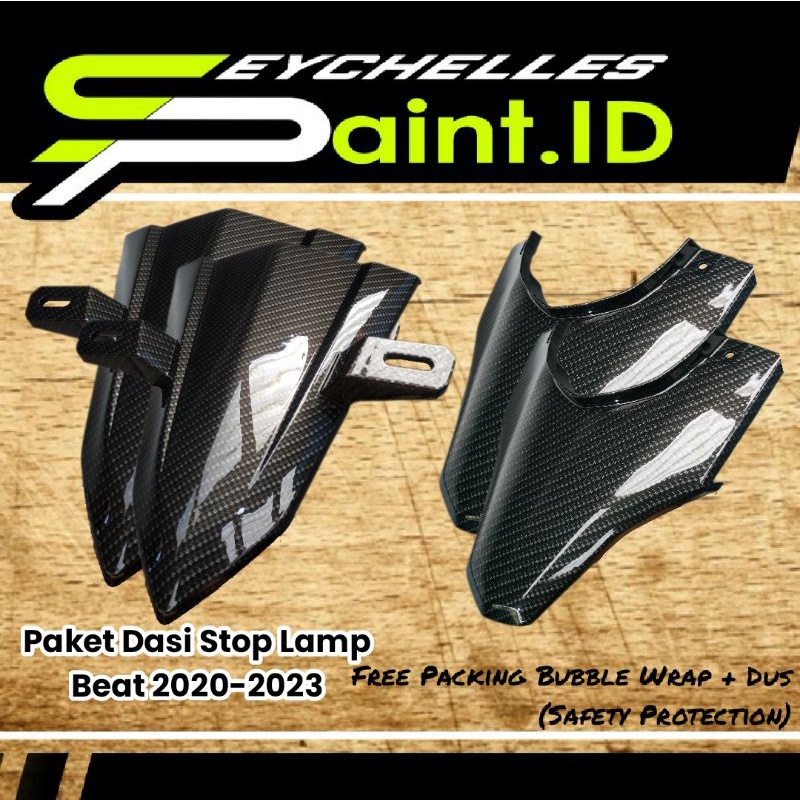 Paket Cover Carbon Dasi Beat Deluxe Street 2020 + stop lamp Motif Kevlar