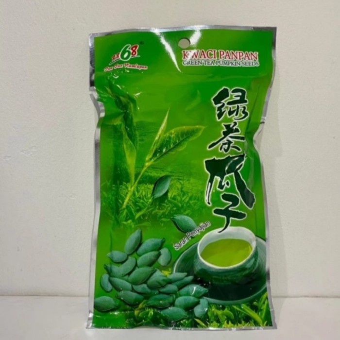 

Kwaci Panpan Green Tea Pumpkin Seeds 208 gr / Kuaci Pan Pan Biji Labu