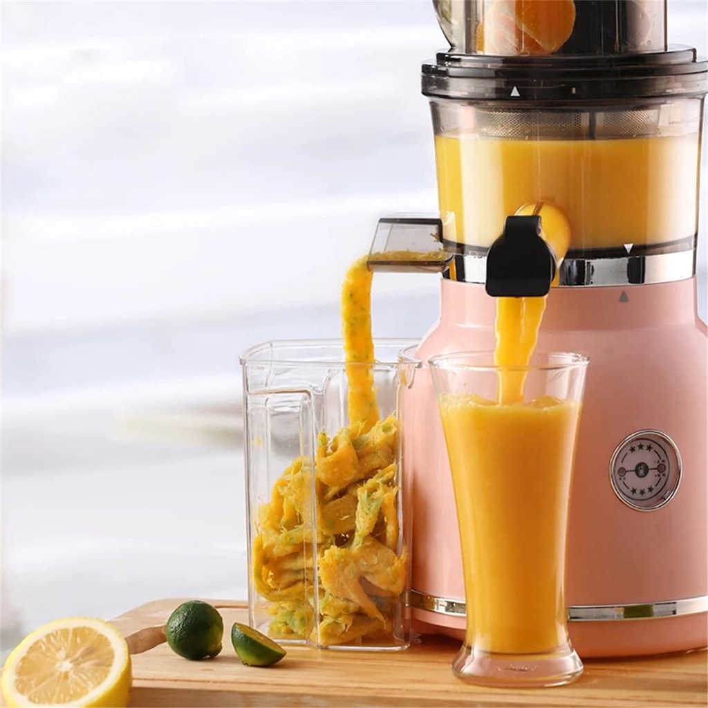 SLOW JUICER Mesin Pembuat Jus, Chute Pakan Besar Mulut Besar 3'' untuk Buah dan Sayuran Utuh, Mudah Dibersihkan, Ekstraktor Sentrifugal, Bebas BPA, Motor 150W