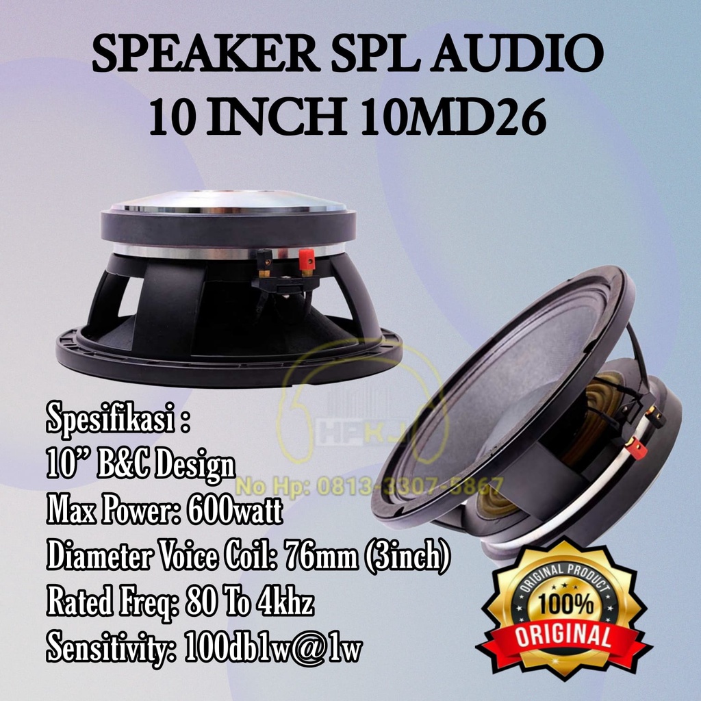 SPEAKER SPL AUDIO 10 MD 26 10 INCH Speaker Spl audio 10in 10md26 ORIGINAL