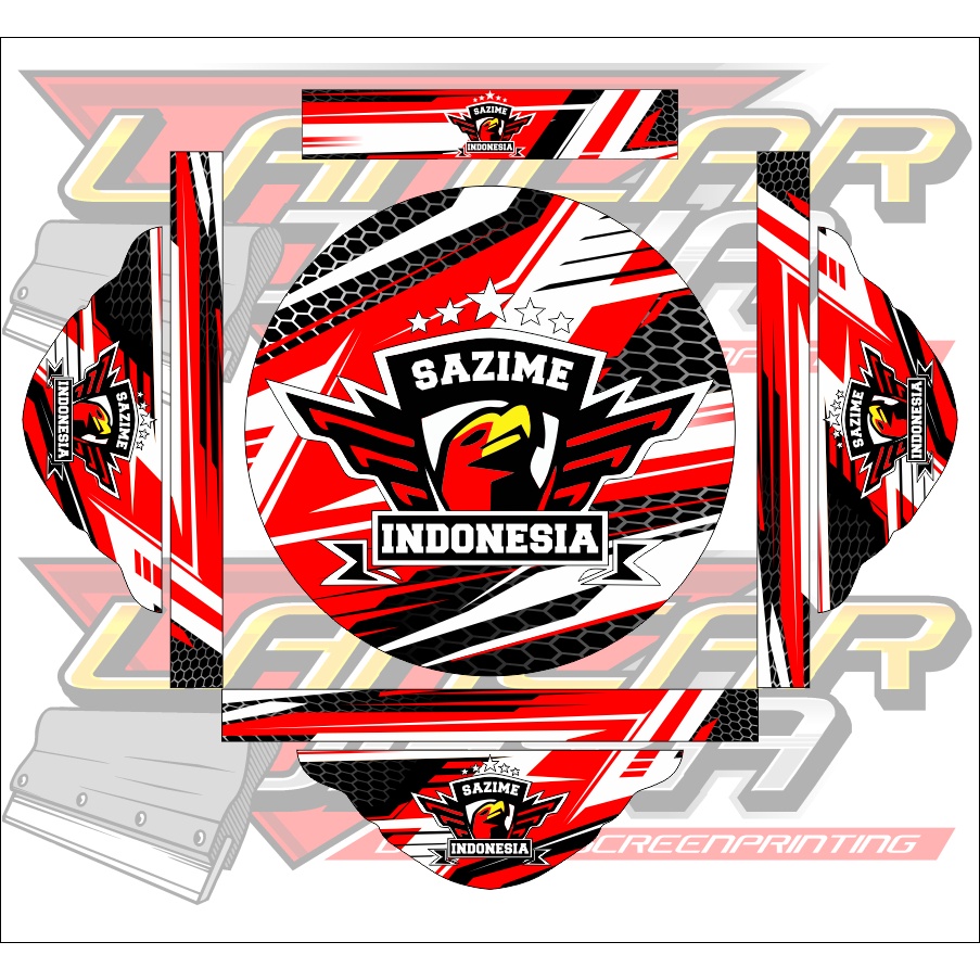 Stiker Sangkar Lovebird Stiker Decal Tebok Lovebird Motiv Sazime Racing