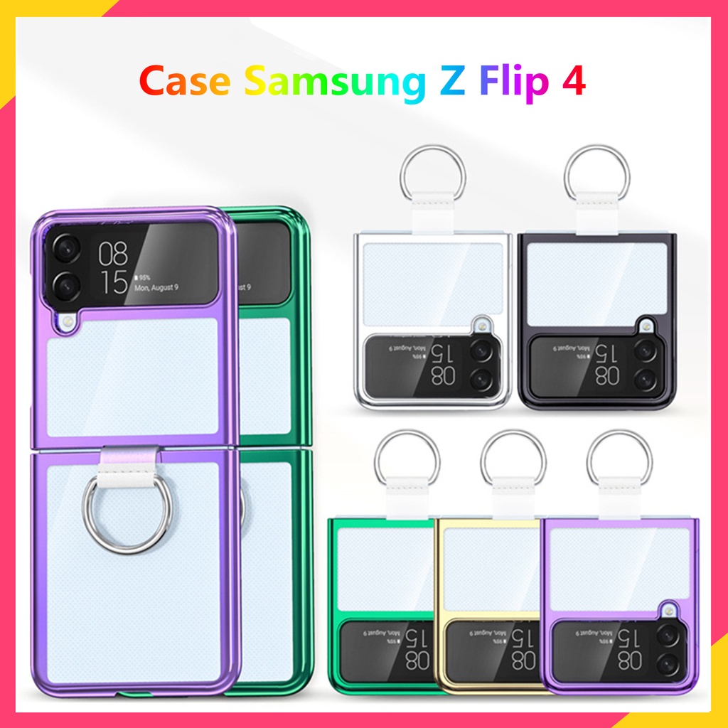 【Ready Stock Jakarta】Case Z Flip 4 Case Flip4 Chromed Case Samsung Galaxy Z Flip 4 Case shockproof c