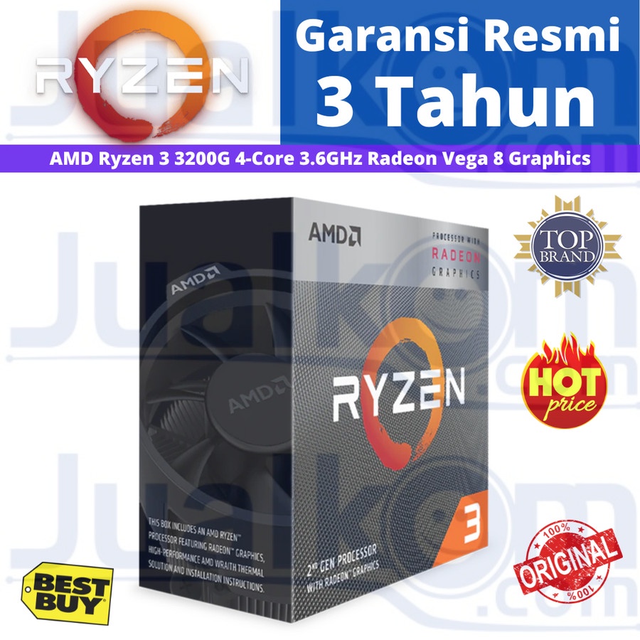 Processor AMD Ryzen 3 3200G Box Socket AM4 Resmi