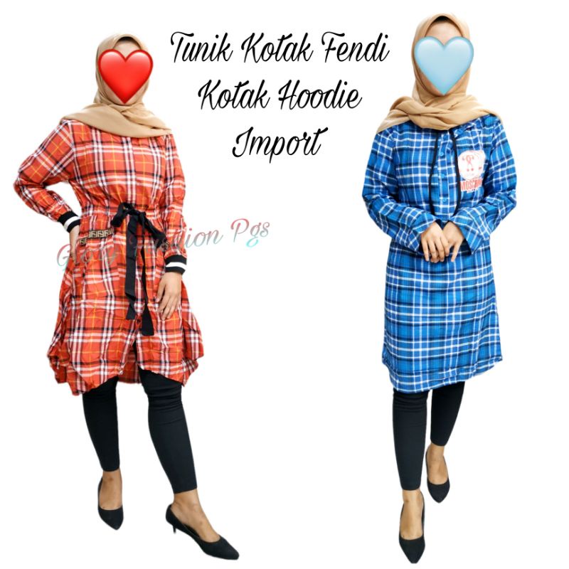 TUNIK KOTAK - KOTAK REMAJA WANITA KOTAK FLANEL PEREMPUAN IMPORT