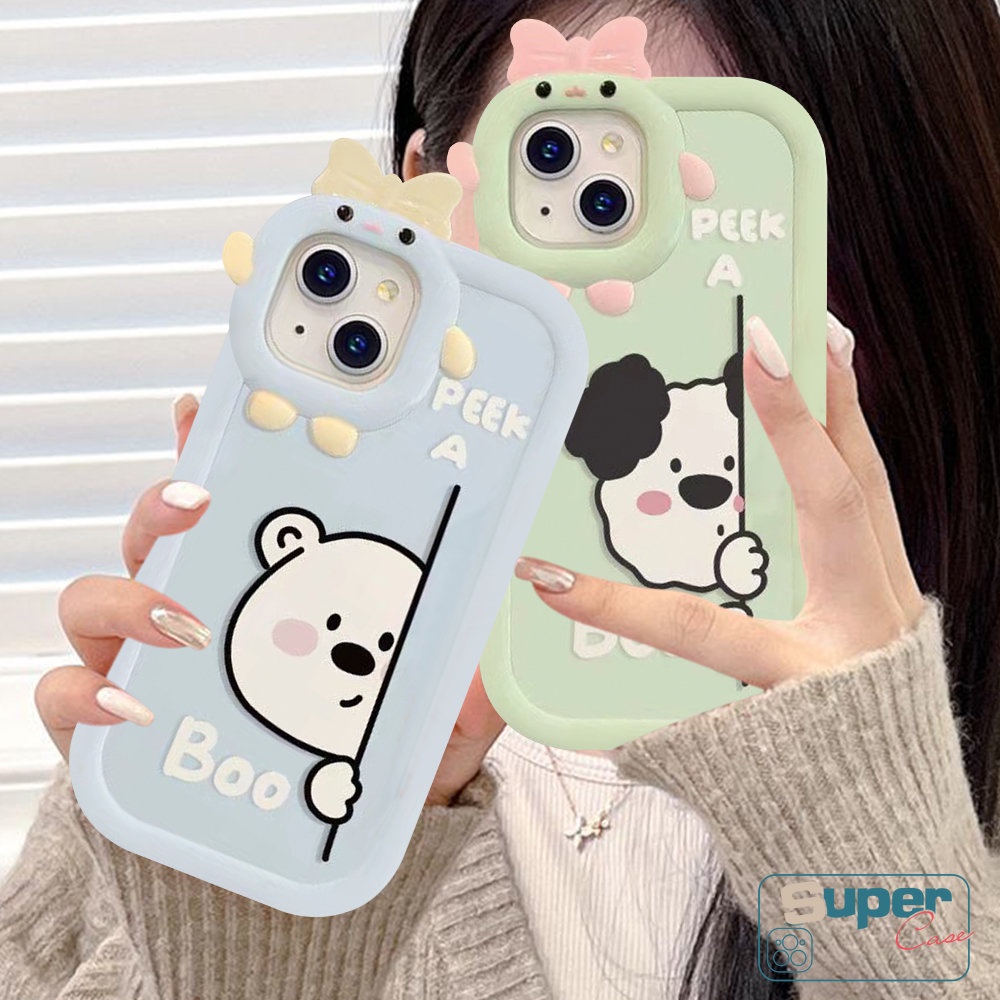 Lensa Desain Anjing 3D Untuk OPPO A17 A95 A96 A16 A15 A12 A77 A57 A54 A77s A16K A76 A17K A3s A55 A5s A7 A74 A16E A53 A31 A5 A92 A9 7Z Soft Case Untuk Iphone