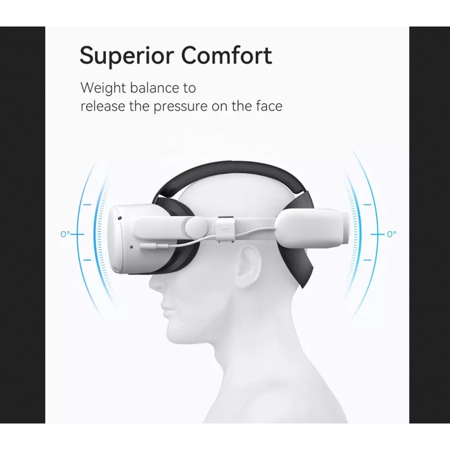 Kiwi Design Comfort Head Strap with Battery for Meta / Oculus Quest 2