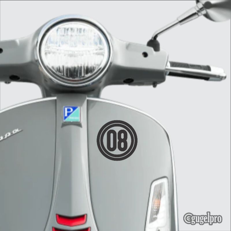 

Sticker Custom Angka Nomor Vespa Motor Mobil