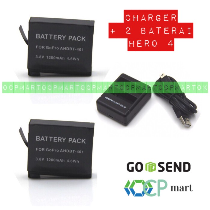 charger baterai smatree gopro hero 4