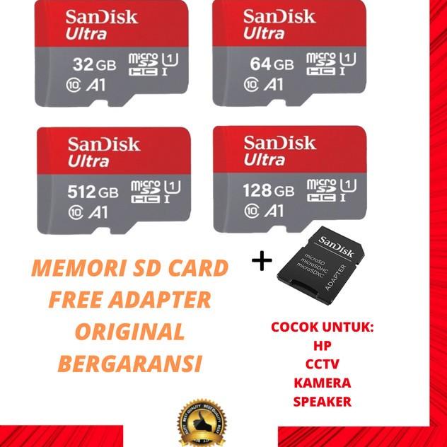 ULTRA SANDISK 128 256 64 GB MEMORI PENYIMPANAN KARTU MEMORY SD CARD - 32 gb