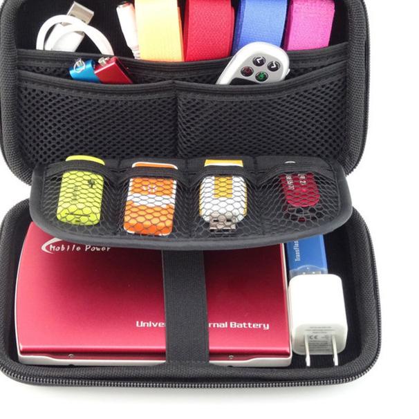 Tas Gadget Eva Hard Case 6.5" / Organizer gadget Powerbank Vs Vivan - Biru Metalik