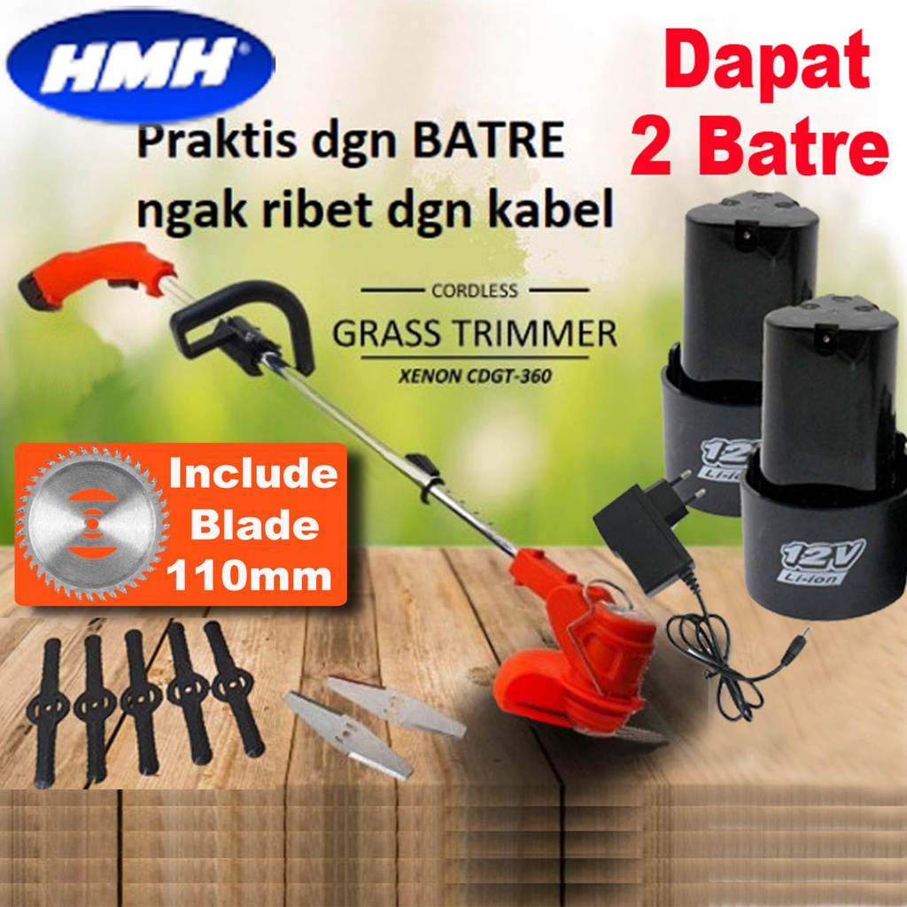 Xenon CDGT360 CDGT720 Potong rumput berdiri batre cordless 12V