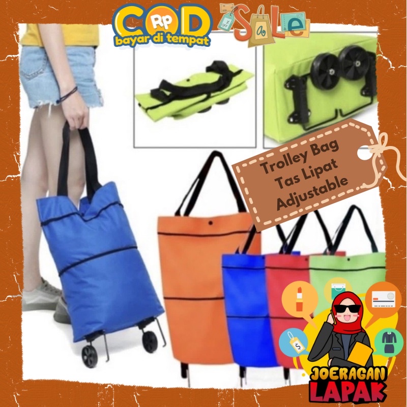 [JOERAGAN LAPAK]TAS BELANJA TROLI LIPAT TROLLEY BAG ADJUSTABLE RODA MURAH BESAR KECIL