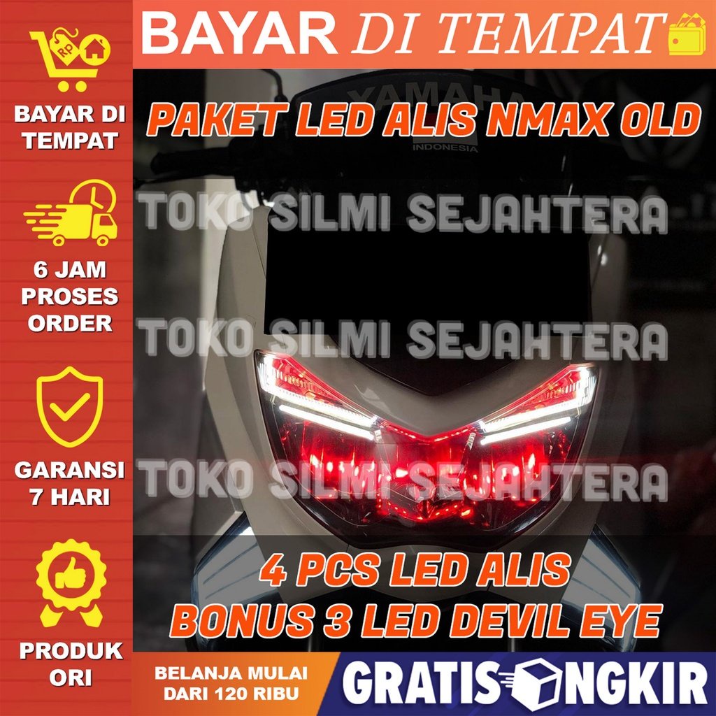 Lampu Alis Nmax Old Bonus Devil eye Sepaket LAMPU ALIS DRL LED BONUS DEVIL EYES NMAX LAMPU SENJA NMA