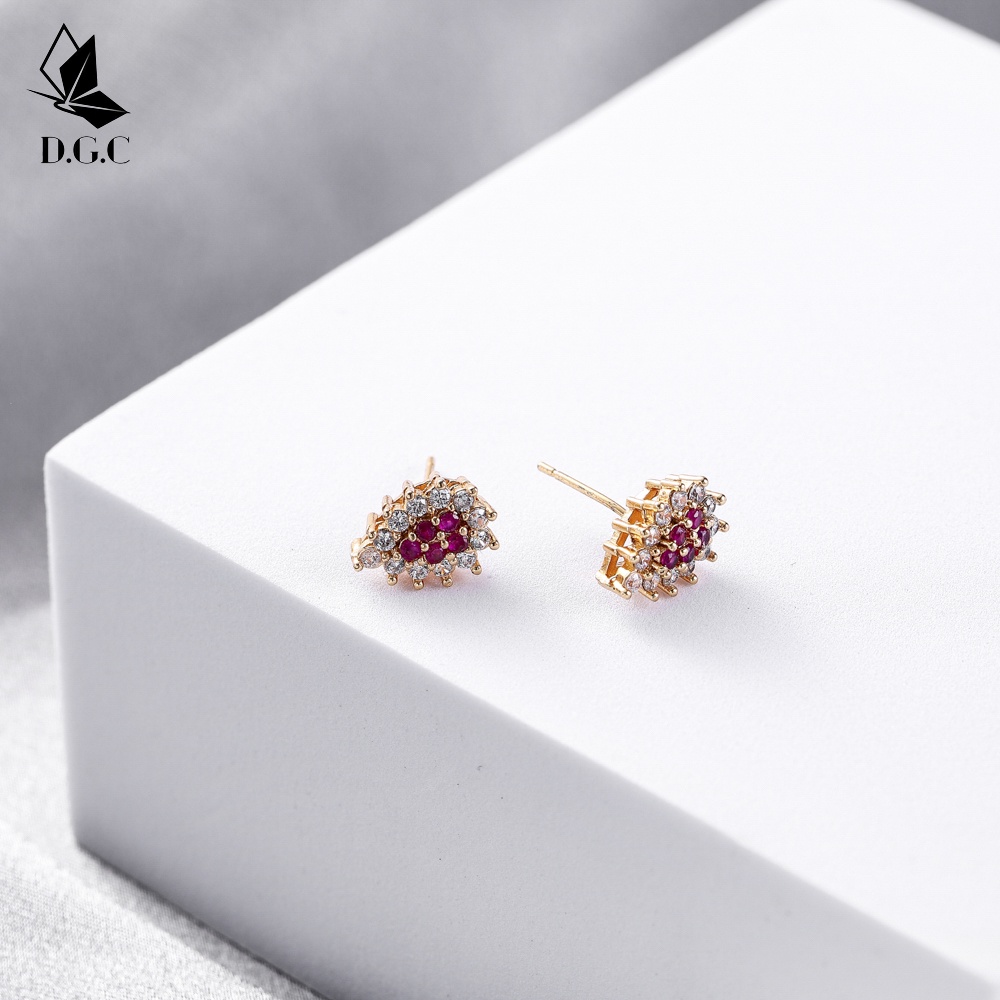 D.G.C✨Anting Titanium Wanita Anti Karat Lapis Emas Cantik Permata Aksesoris Korea Import Perhiasan Murah D279