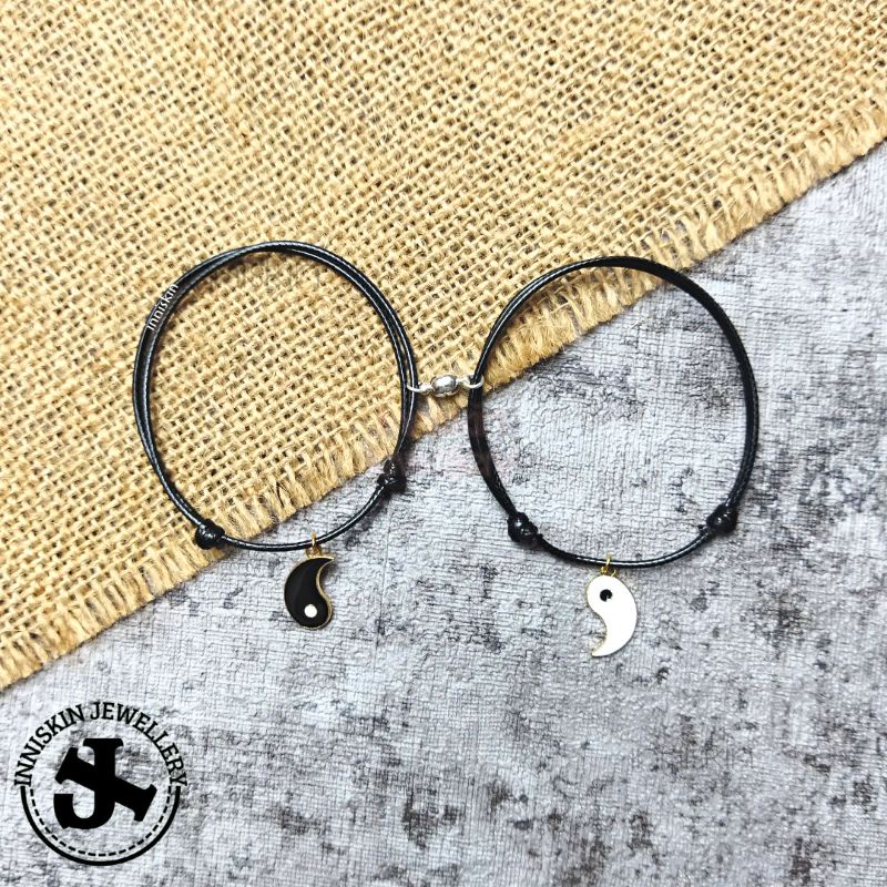 Gelang Couple Yin Yang Liontin + Magnet / Gelang Couple Liontin
