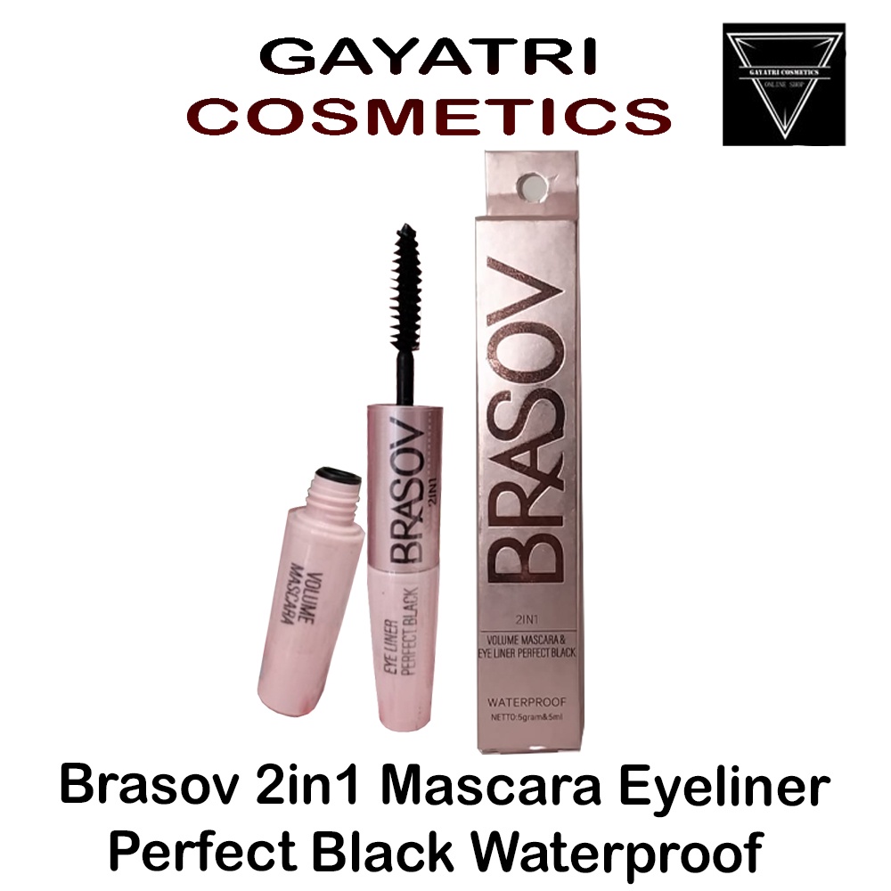 Brasov 2in1  Volume Mascara &amp; Eyeliner Perfect Black Waterproof 5g &amp; 5g