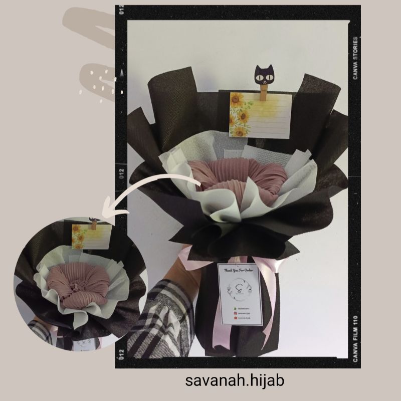BUKET HIJAB PASHMINA PLISKET/HADIAH/KADO/ULTAH,WISUDA, WEDDING by savanah hijab