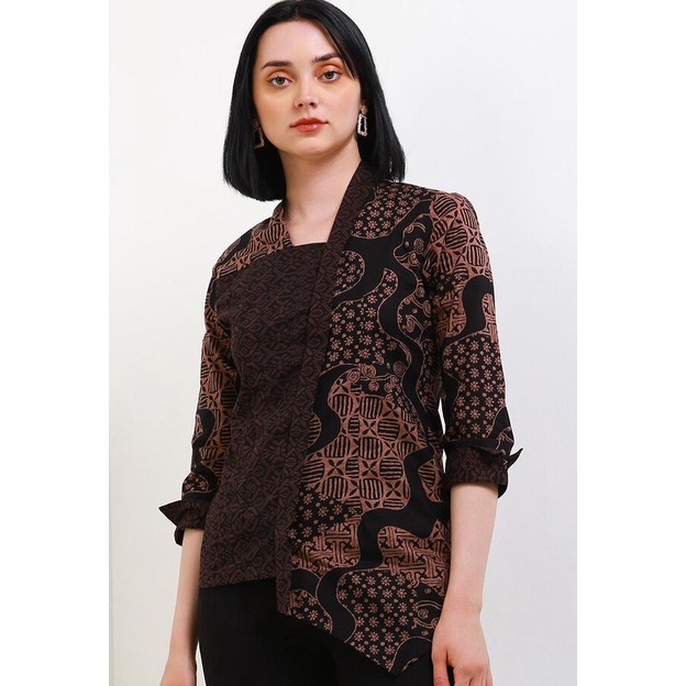 Arjuna Weda Blouse Batik Tambal 2 (repeat) - Hitam