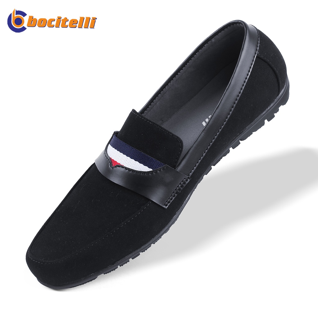 (PROMO COD) Sepatu Slip on Pria Santai Kasual Formal Bahan Kanvas Kerja Kantor Kuliah Bocitelli Shoes